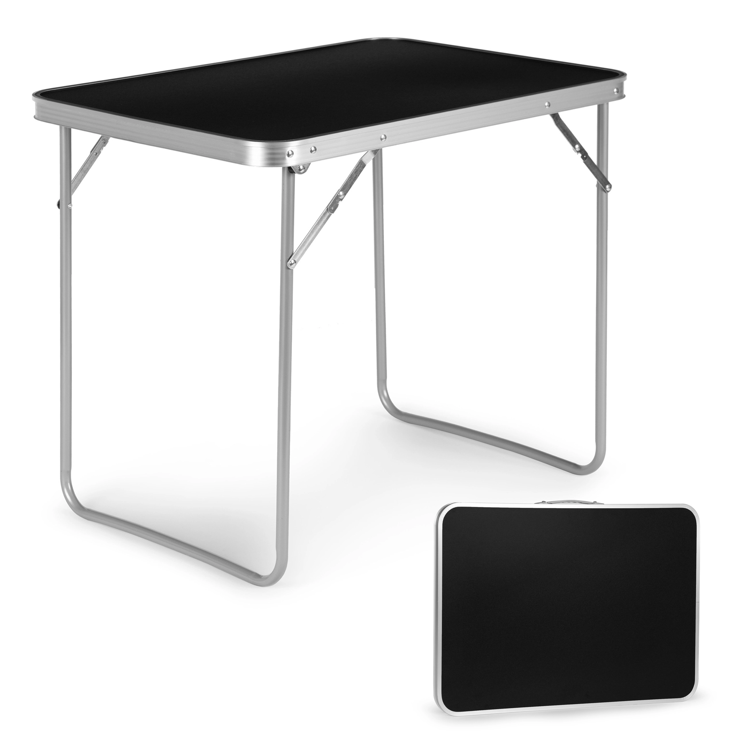 Levně Skládací turistický piknikový stůl 80 × 60 cm, černý