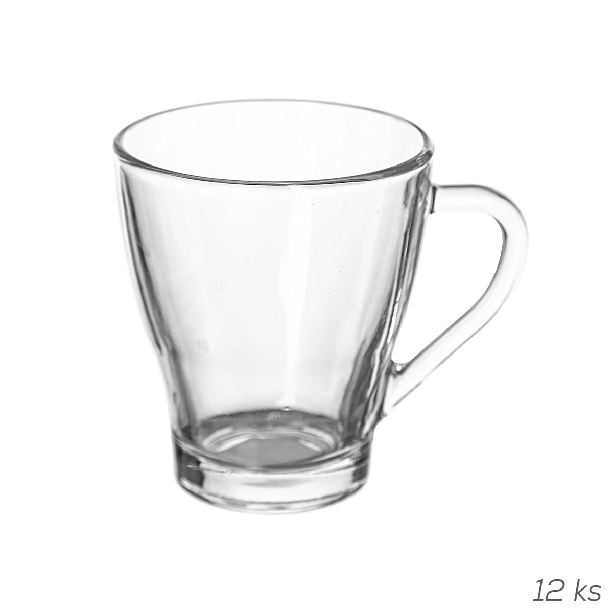Levně Skleněné hrnky Hollywood 270 ml, čiré, 12 ks
