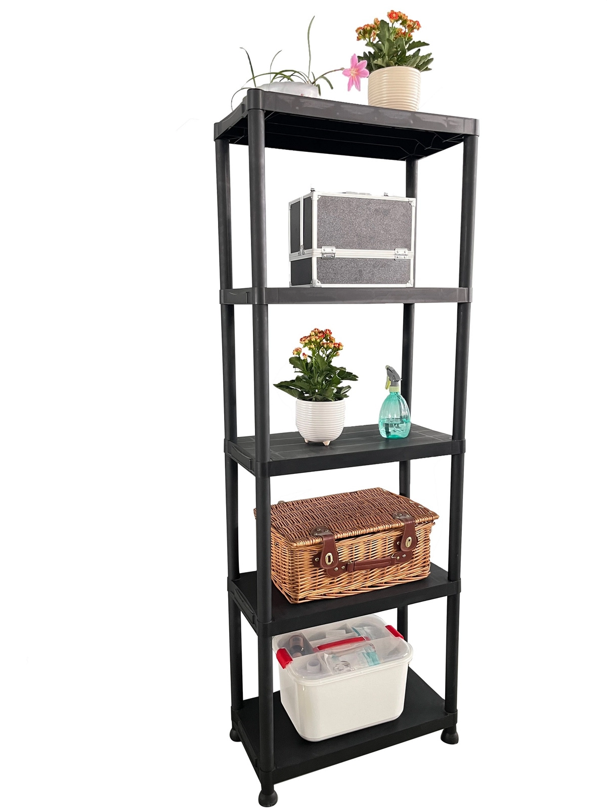 Levně Plastový regál 5patrový 61 × 31 × 171 cm, nosnost police 25 kg