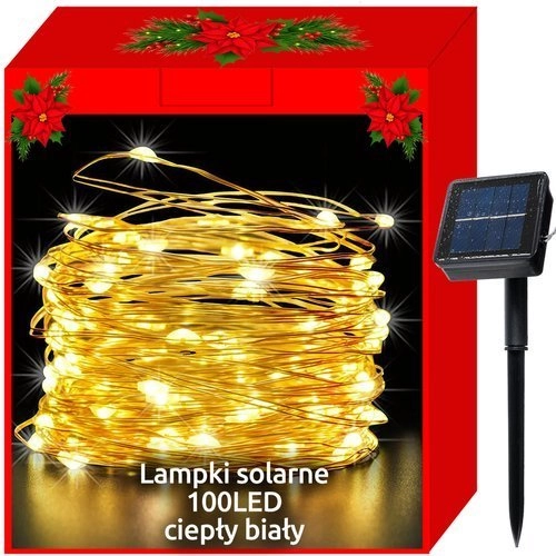 Levně Iso Trade Solární vánoční osvětlení - 100LED , teplá bílá