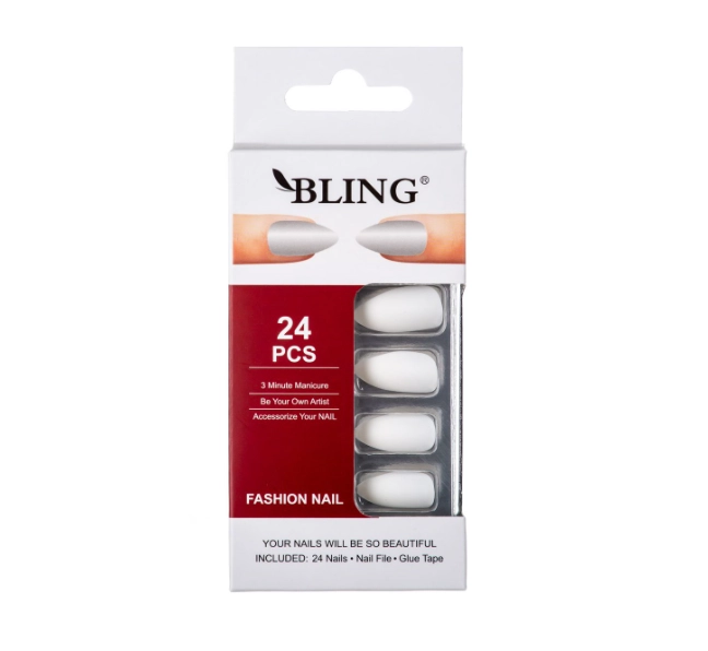 Levně Umělé nehty BLING Fashion Nail – bílé, matné
