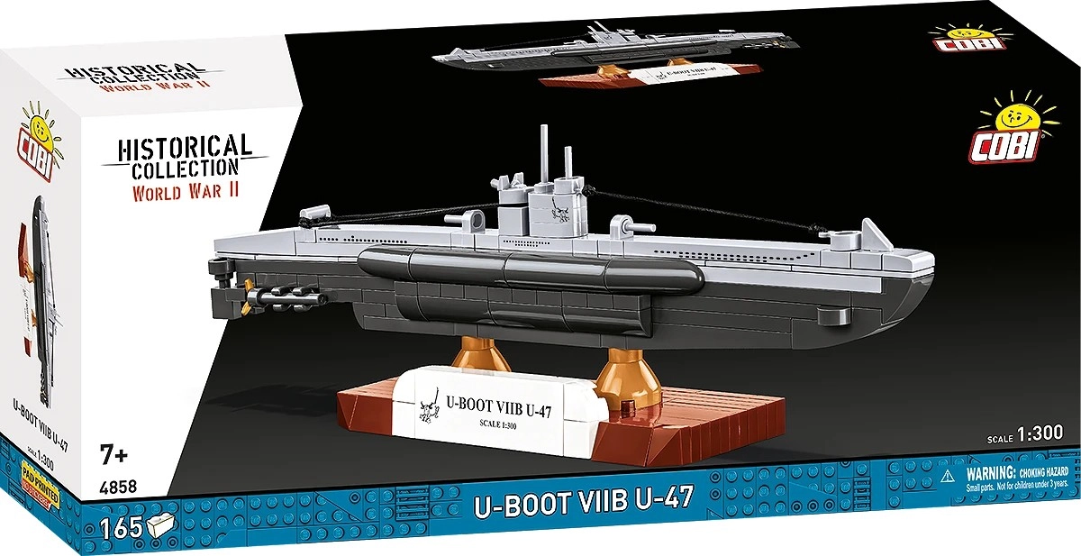 Levně Cobi 4858 II WW Německá ponorka U-Boot VIIB U-47, 1:300, 165 k