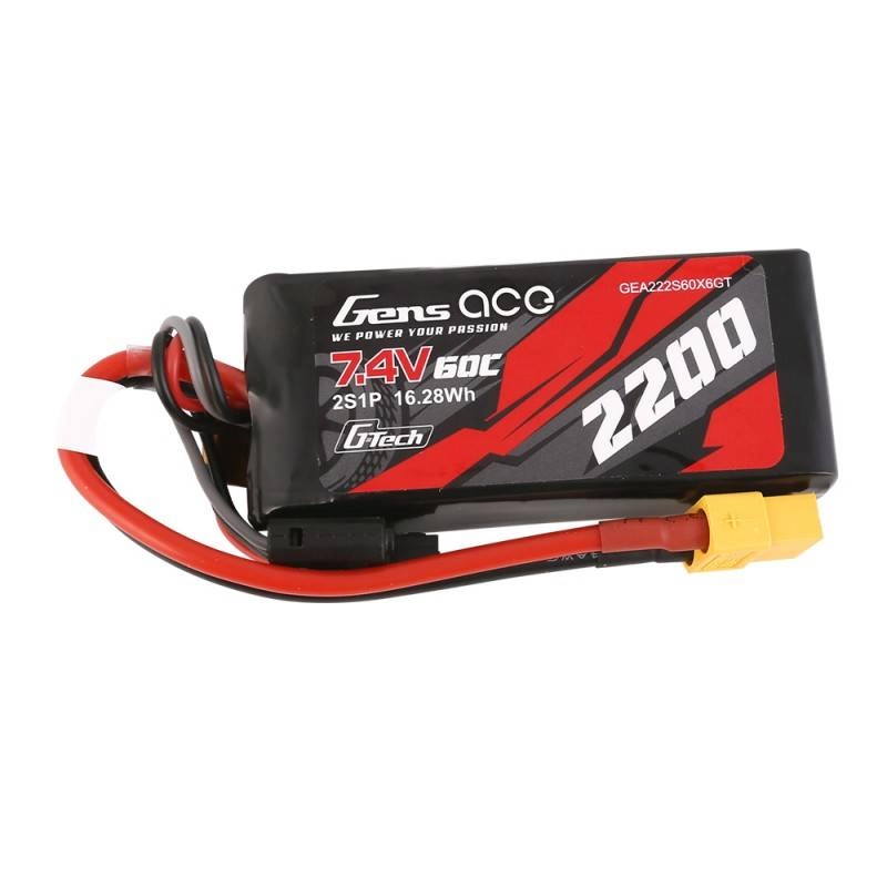 Levně Gens ace G-Tech 2200mAh 7,4V 60C 2S1P Lipo baterie s konektorem XT60