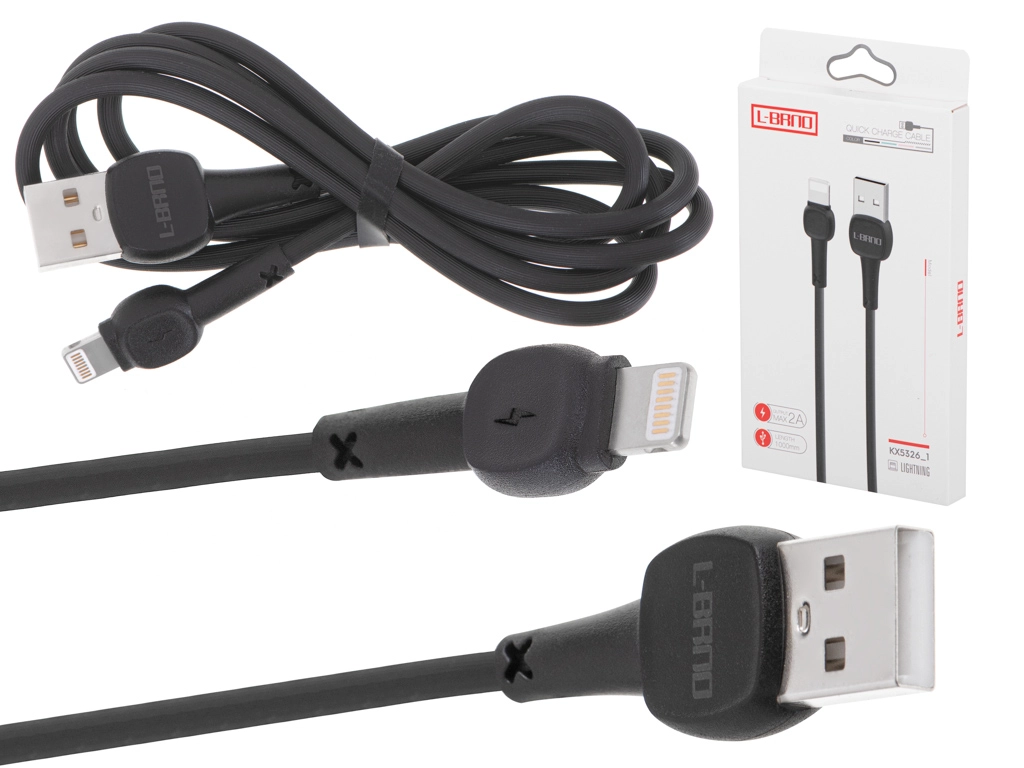 Levně KIK KX5326_1 Synchronizační a nabíjecí pro iPhone, 1m, černý