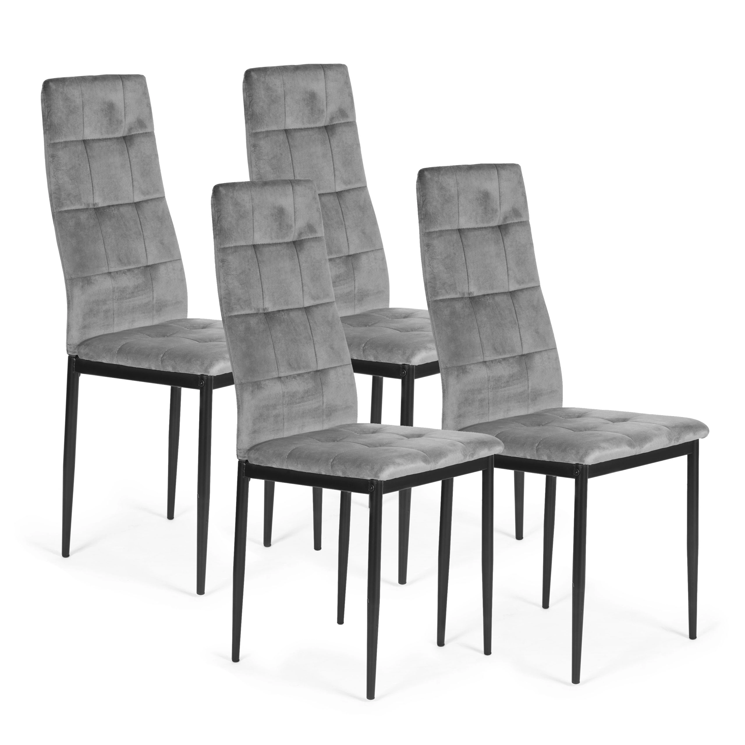 Levně Modernhome Velur šedá 4 ks