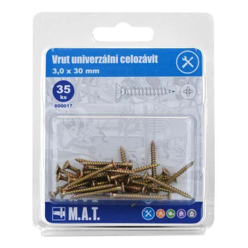 Levně vrut un.celozávit 3,0x 30mm ZZ (35ks)