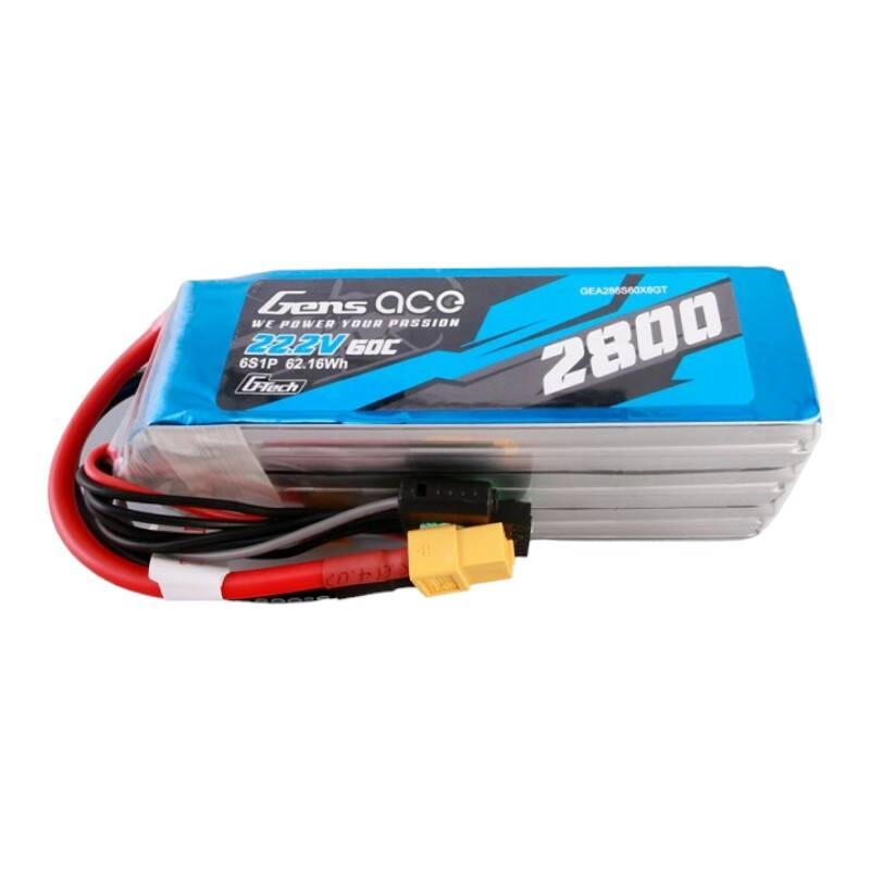 Levně Gens ace G-Tech 2800mAh 22.2V 60C 6S1P Lipo Battery Pack with XT60 plug