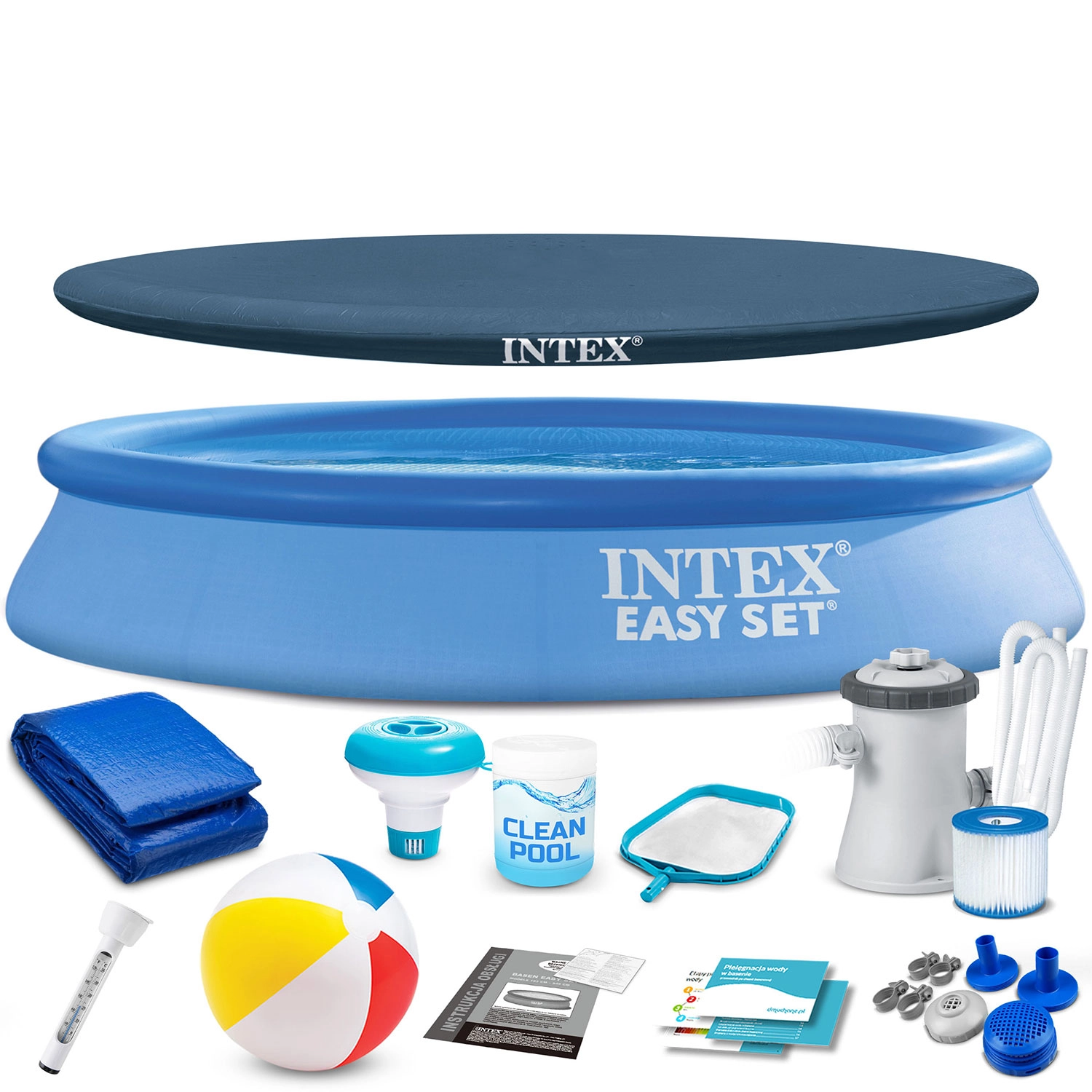 Zahradní rozkládací bazén 305 × 61 cm INTEX se sadou 16v1