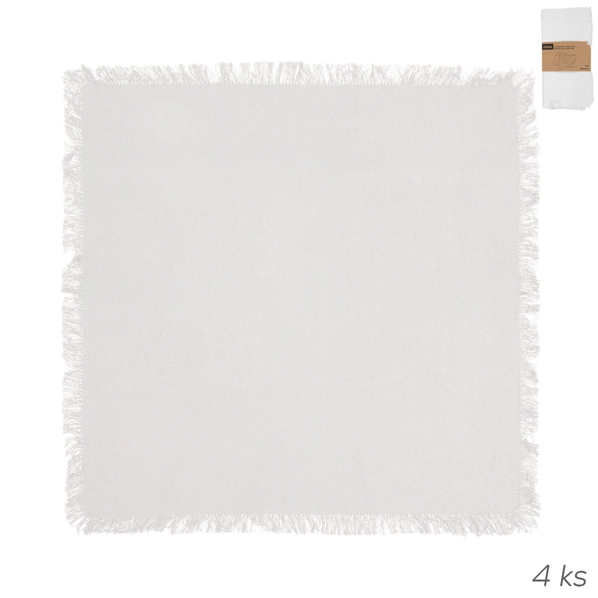 Levně Orion Servírovací ubrousky bavlna bílá 4 ks 45x45cm