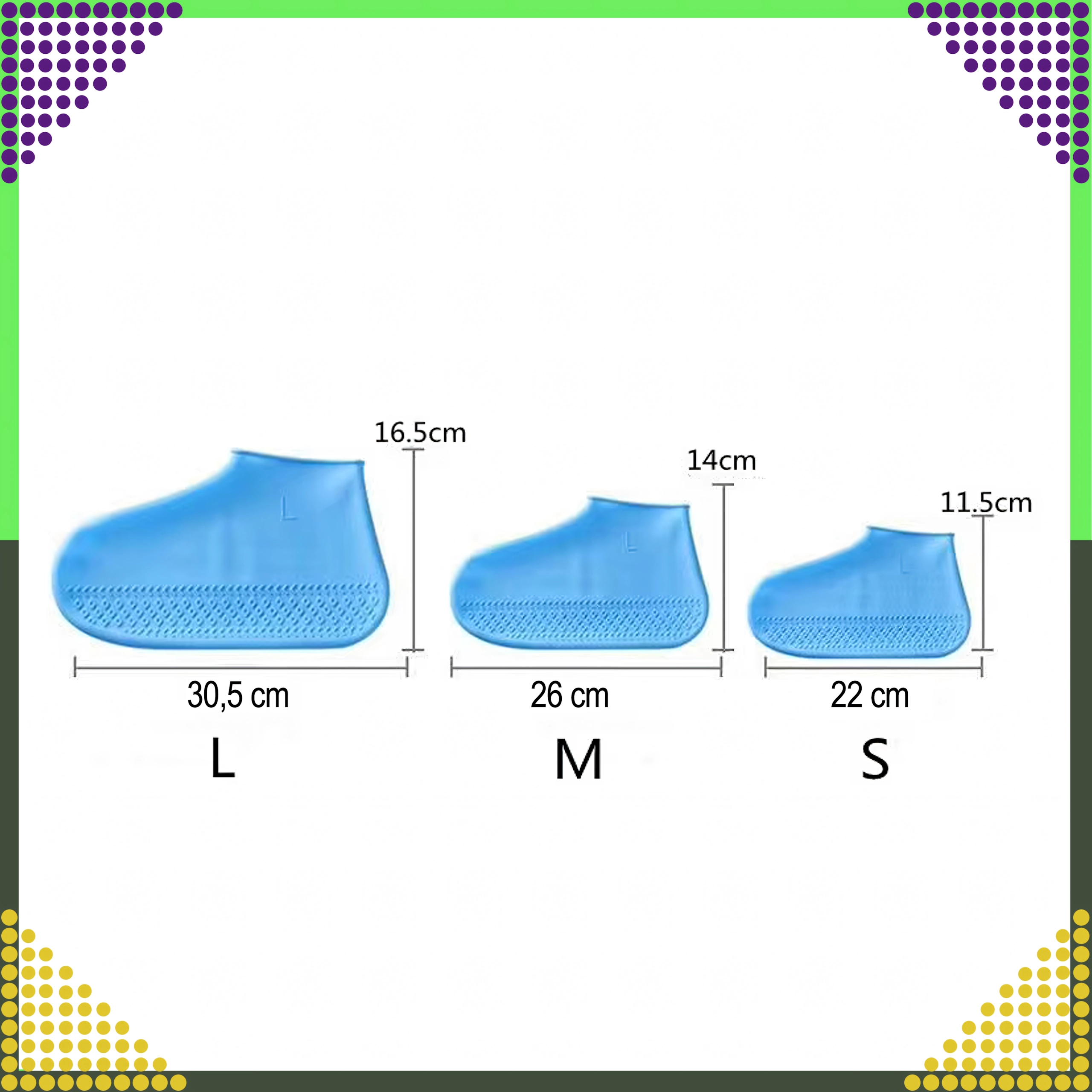 Voděodolné silikonové návleky na boty proti dešti a kluzkému povrchu, velikost L