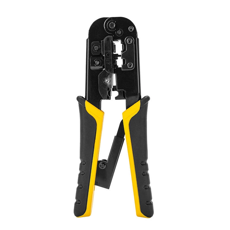 Levně Deli Tools krimpovací klešte RJ45 / RJ14 / RJ12 / RJ9, žluté (EDL4971)