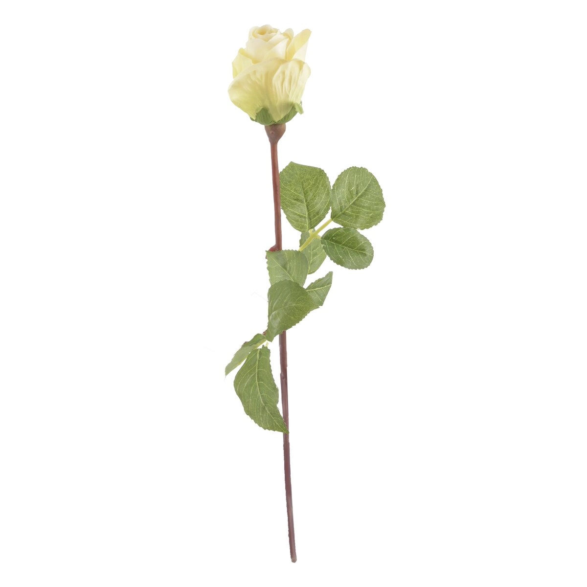 Levně Umělá růže světle žlutá 51 cm