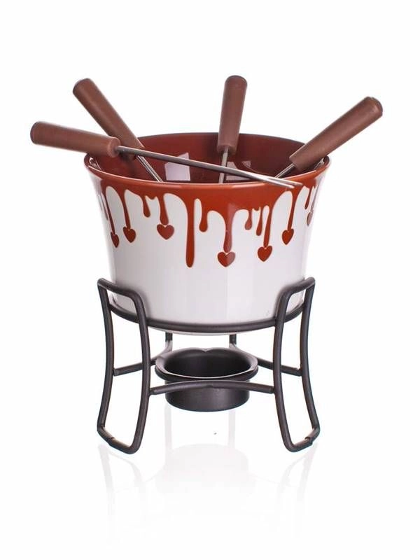 Levně Čokoládové fondue sada Choco Dark, 6dílná, keramická