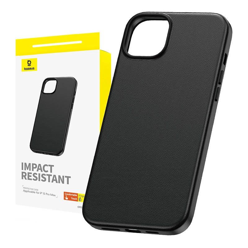 Levně Baseus Phone iPhone 15 ProMax Fauxther Series černé