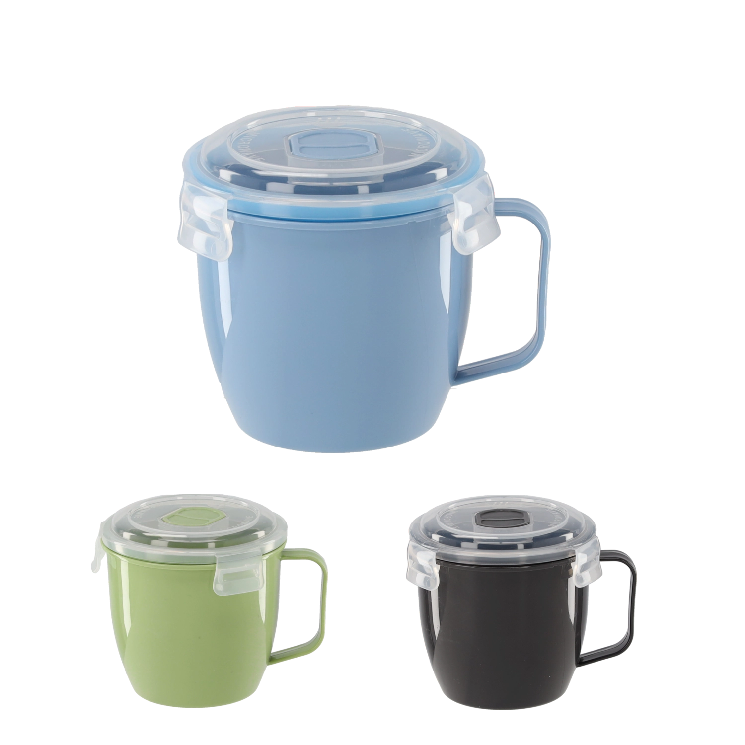 Levně Plastový hrnek do mikrovlnné trouby 620 ml s víčkem a ventilem