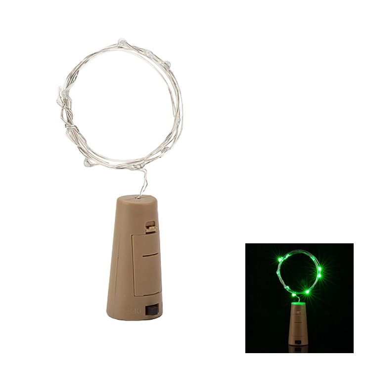 Levně LED řetěz s korkovou zátkou – zelený