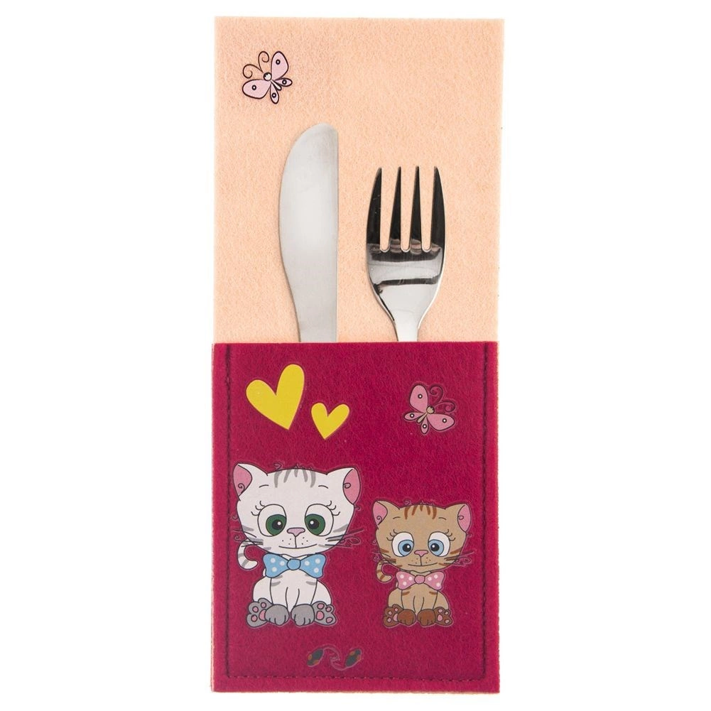 Levně Pouzdro na příbory pro děti Kotek 21 × 9 cm