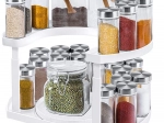 Otočný dvoupatrový kuchyňský organizér na koření