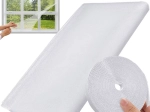 Okenní síť proti hmyzu se samolepicím suchým zipem 180 × 150 cm – černá