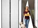 Magnetická dveřní síť proti hmyzu na suchý zip, možnost zkrácení