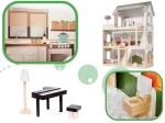 Dřevěný domeček pro panenky LULILO FLORO boho s LED, 78 cm