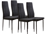 Čalouněné jídelní a obývací židle, sada 4 ks, černé, ModernHome