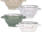 Sada keramických polévkových misek s uchy 600 ml, 4 ks