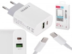 Bílá rychlonabíječka USB + kabel typu C