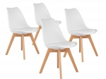 Sada 4 jídelních židlí s polstrovaným sedákem z eko kůže ModernHome