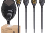 Solární zahradní pochodňové lampy 12 LED, sada 4 ks