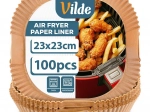 Papírové čtvercové vložky do horkovzdušné fritézy 23 × 23 cm, 100 ks VILDE
