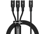 Nabíjecí kabel Baseus 3 v 1, 20W, černý, 1,5 m