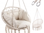 Závěsné křeslo bocianí hnízdo s opěrkou