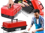 Skládací přenosný stolní uhlíkový gril s víkem
