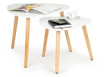 Sada konferenčních stolků 2 ks bílé skandinávské