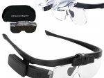 Čelové lupa brýle s LED osvětlením a výměnnými čočkami 1,5x–4,5x