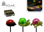 Solární zahradní LED zápich ve tvaru želvy, šneka a berušky – teplá bílá