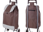 Skládací nákupní vozík s velkými kolečky, hnědý