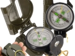 Vojenský čočkový kompas s kovovým pouzdrem