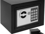 Elektronický trezor s kódem a klíčem, černý, A5