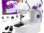 Přenosný mini šicí stroj s LED osvětlením, 2 rychlosti a nožním pedálem