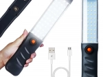 Výkonná dílenská LED svítilna COB 48, USB dobíjecí s háčkem a magnetem