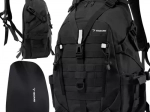 Černý vojenský a turistický batoh 25 l s pláštěnkou