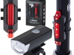 Sada LED světel na kolo přední a zadní USB