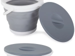 Skládací silikonové vědro s víkem 5 l