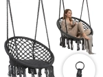 Závěsné křeslo boho do zahrady, šedé, MultiGarden