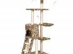 Škrabadlo pro kočky s domečkem a pelíškem 138 cm PETSI