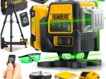 Křížový laser HUMBERG HM-171 ve kufru se stativem, 4D 16 linií, zelený paprsek