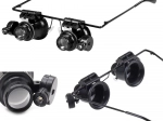 Hodinářská lupa 20× s LED osvětlením, průměr čočky 15 mm