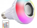 barevná žárovka led rgb e27 s bluetooth reproduktorem a dálkovým ovládáním